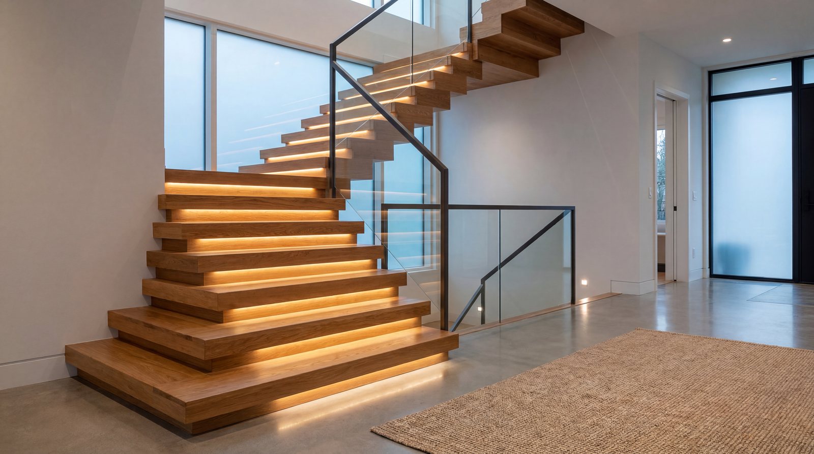 Custom hardwood staircase flooring by Georgia Real Floors